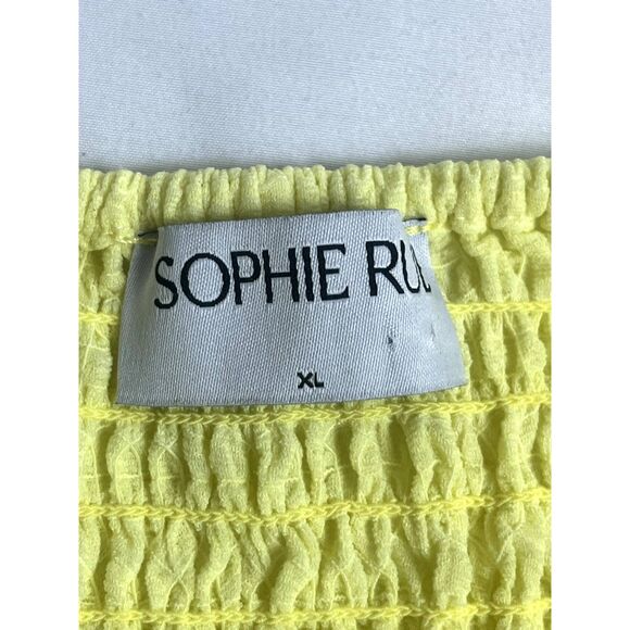 Sophie Rue Ruched Yellow Cottagecore Prairie Top Long Sleeve Size XL Romantic - Picture 8 of 11
